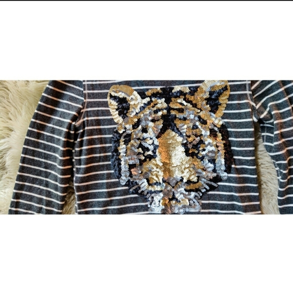 Free People Tiger *Queen* Long Sleeve Sequin Shirt - Picture 3 of 3
